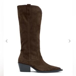 Nakedvice The Reid cocoa boots Brown suede western knee high shoes Revolve 8